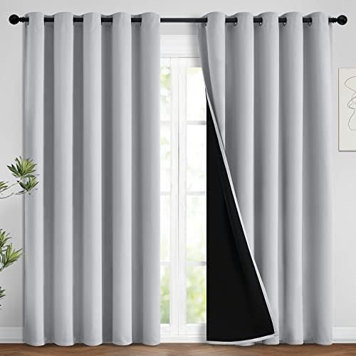 Yakamok Light Grey 100% Blackout Curtains 96 Inches Long 62" Wide 2 Panel by Yakamok