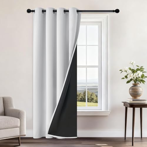 Yakamok Greyish White Blackout Curtains 84 Inches Long 52" Wide, 1 Panel by Yakamok