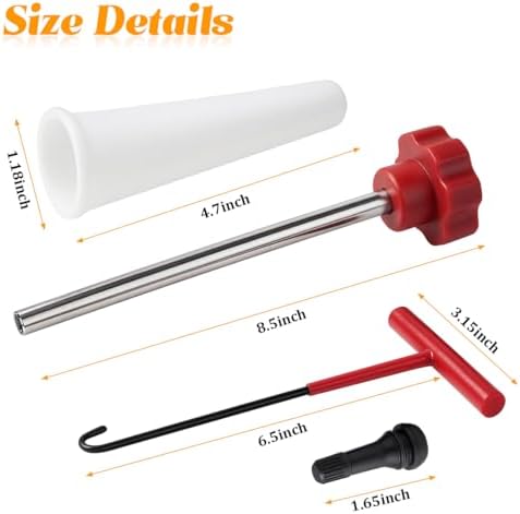 7PCS Tire Valve Stem Tool Kit Replacement Installation Set Red - Image 2