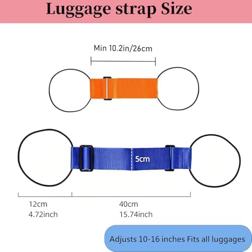 Luggage Connector Straps, Adjustable Bag Luggage Straps 2PCS Black+Black - Image 2