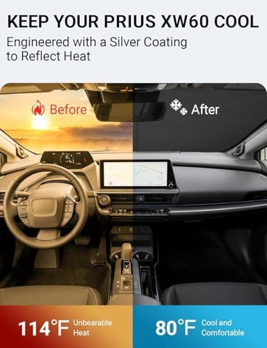 Proadsy Custom Fit 2023-2026 Toyota Prius Windshield Sun Shade, Blocks Heat - Image 2