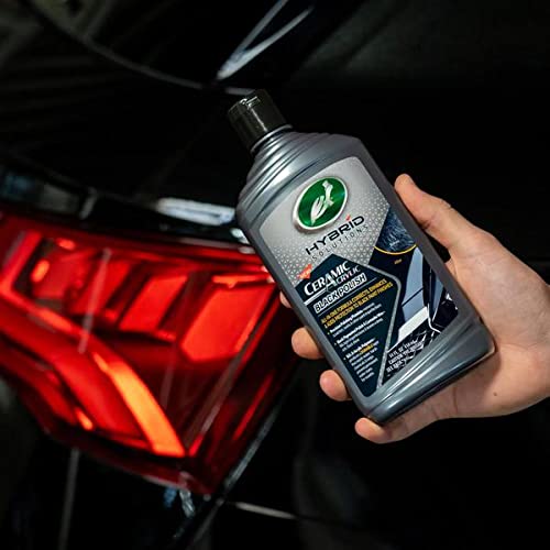 Turtle Wax 53448 Hybrid Solutions Ceramic Acrylic Black Polish and Wax Formulated for Black Car Paint, Removes Surface Scratches and Swirl Marks, Provides Water Repellency, 14 oz. (Pack of 1)