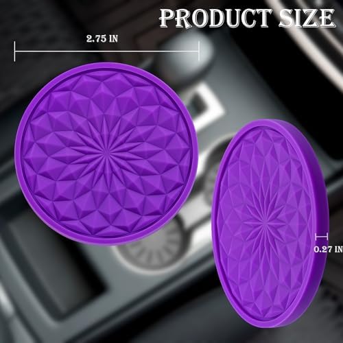 4 Pack Silicone Car Cup Holder Coaster – 2.75 Inch Non-Slip Drink Mat, - Image 2