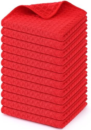 Homaxy Microfiber Waffle Weave Kitchen Dish Cloths, 12 Pack by Homaxy