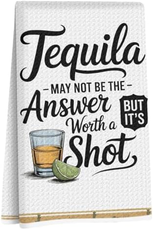 Tequila Gifts, Funny Kitchen Towels, Tequila Accessories Hand Towels by Unknown