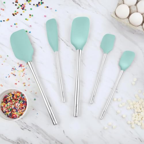 Tovolo Stainless Steel Handled Silicone Spatula Set of 5, Dishwasher Safe - Image 3