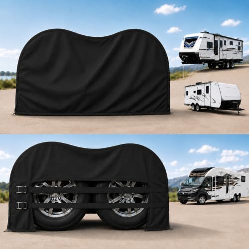 RV Tire Covers: Dual Axle Trailer Tire Cover Protect 4 Wheel 27"-30" by Unknown