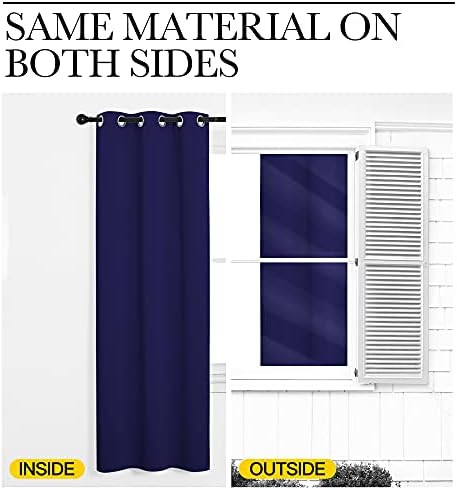 NICETOWN Navy Blue Blackout Curtains 86 inches Length - Image 5