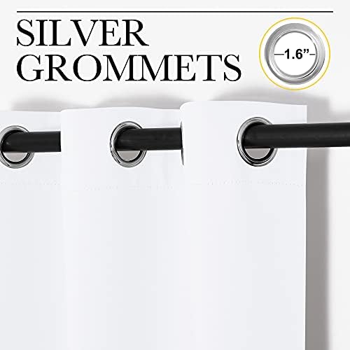 NICETOWN White Samll Window Blackout Curtain Panels, 42 inches x 78 inches - Image 3