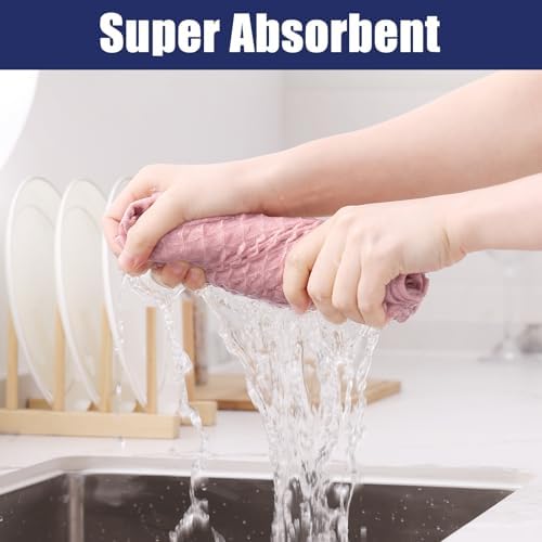 Homaxy Microfiber Waffle Weave Kitchen Towels, 8 Pack - Image 3