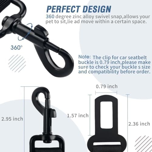 COOYOO Dog Seat Belt, Retractable Dog Car Harness Seat Belt - Image 5