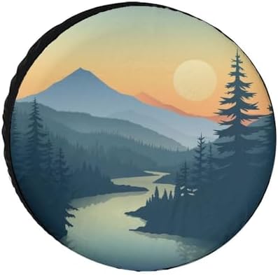 Spare Tire Cover 12 Inch Mountain Adventure Protectors Weatherproof Dust-Proof by HighonHi
