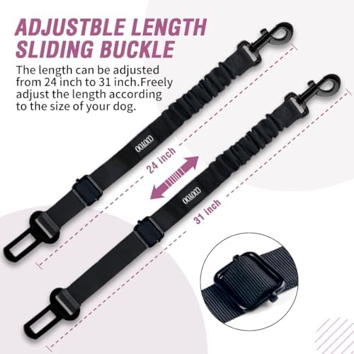 COOYOO Dog Seat Belt, Retractable Dog Car Harness Seat Belt - Image 4