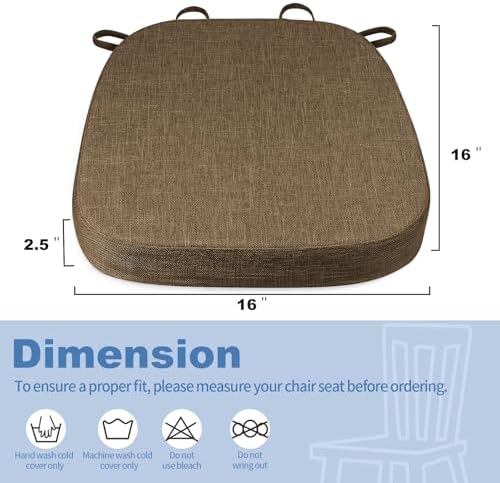 BUYUE Thickened 2.5" Friendly Woven Fabric Dining Chair Cushion, U-Shape High - Image 3