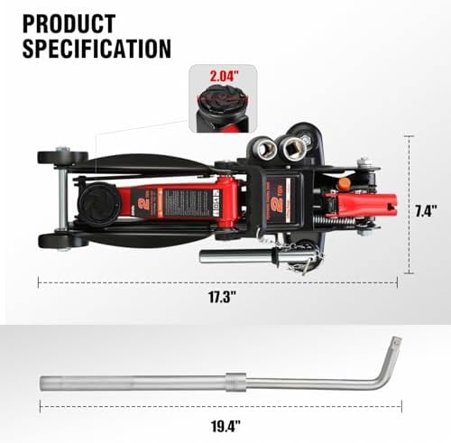 DNA Motoring Floor Jack with Socket and Lock, Low Profile Hydraulic Trolley Jack - Image 4
