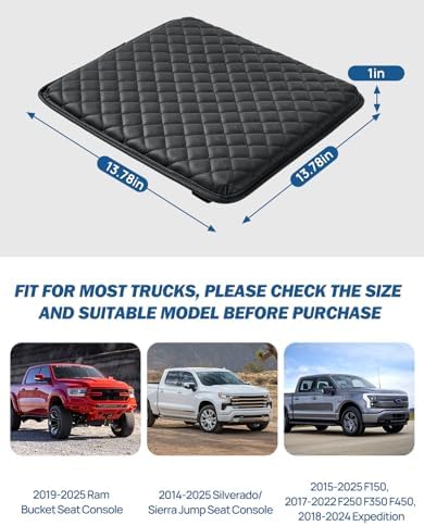 JOYTUTUS Center Console Cover for Full Size Truck, Leather Arm Rest Covers - Image 2