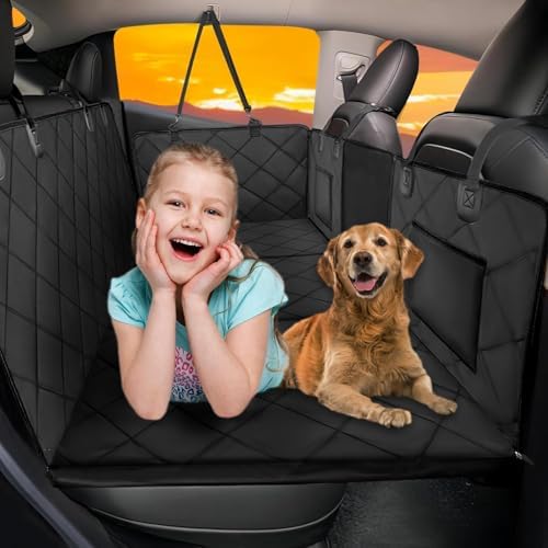Hard Bottom Dog Car Seat Cover for Back Seat, Back Seat Extender by ROUWINNE