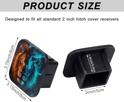2 Inch Lion Face Trailer Hitch Cover Rubber Receiver Tube Plug Cap, Tow Hitch - Image 2
