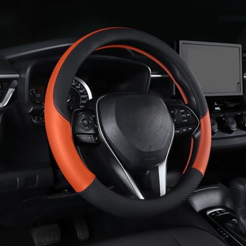 Auto Car Leather Steering Wheel Cover Anti Slip Wrap 15" by Follicomfy