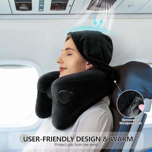 Sunany Neck Pillow for Travel Inflatable Airplane Pillow Comfortably Supports - Image 4