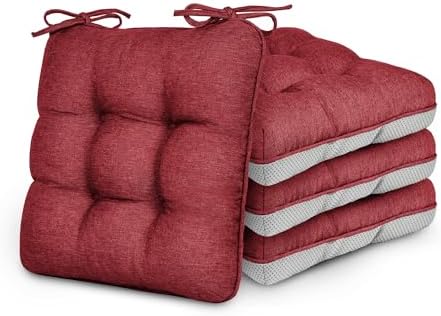 Love's cabin Memory Foam Chair Cushions Set of 4, 15.5 Inch by Lovescabin