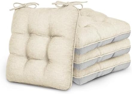 Love's cabin Memory Foam Chair Cushions Set of 4, 15.5 Inch by Lovescabin