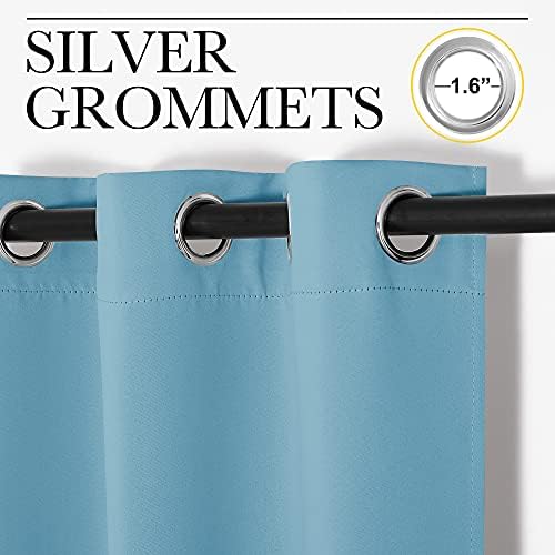 NICETOWN Blackout Curtains for Living Room 2 Panels 55" x 102" Teal Blue - Image 2