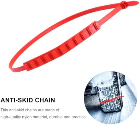 TIDTALEO 15pcs Car Tire Anti-skid Tie Emergency Snow Tire Chains Orange Plastic - Image 3