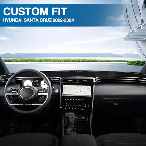 KUST Black Dash Cover for Hyundai Santa Cruz 2022 2023 2024 Polyester Dashboard - Image 3