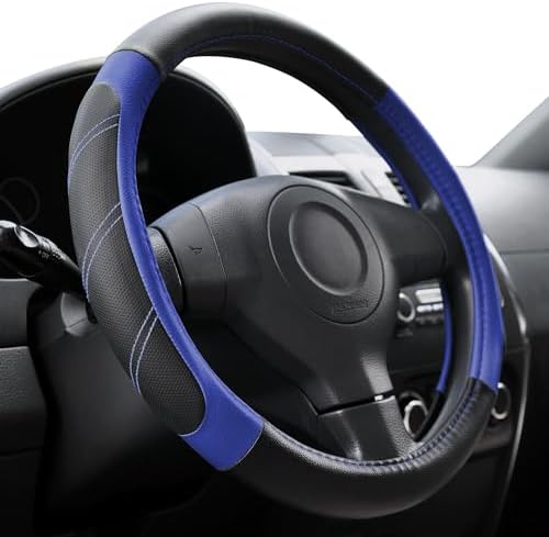 Elantrip Steering Wheel Cover Leather 15 1/2-16 inch Universal Padded Soft Grip by Elantrip