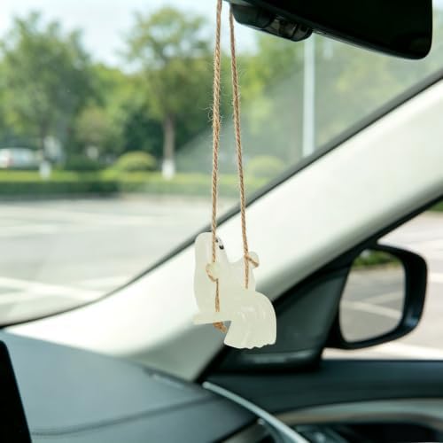 YGMONER Swinging Ghost Car Rearview Mirror Hanging Ornament, Luminous Pendant - Image 6