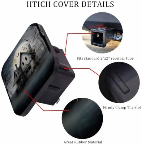 Halloween 2" Hitch Cover Horror Halloween Haunted House Forest Hitch Tube - Image 3