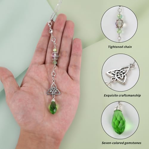 Celtic Knot Irish Green Crystal Rearview Mirror Charm Suncatcher - Image 7