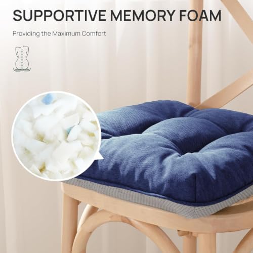 Love's cabin Memory Foam Chair Cushions Set of 4, 19 Inch - Image 3