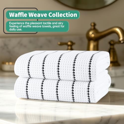MICROFI New Microfiber Waffle Bath Towels, 2 Pieces, Fast Drying, Lint Free - Image 6