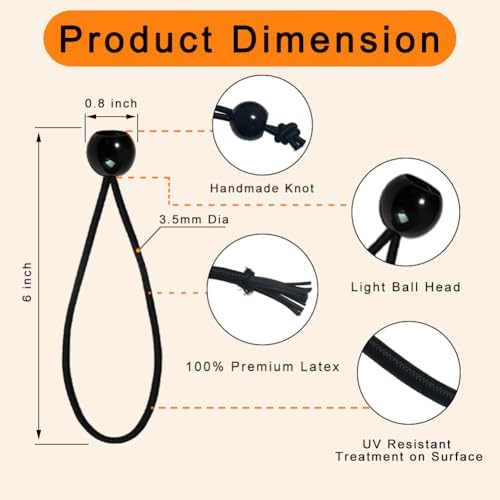 35 Pack Ball Bungee Cord, 6 Inch Bungee Cords - Image 2