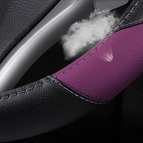 Leather Car Steering Wheel Cover, Universal Fit - Image 4