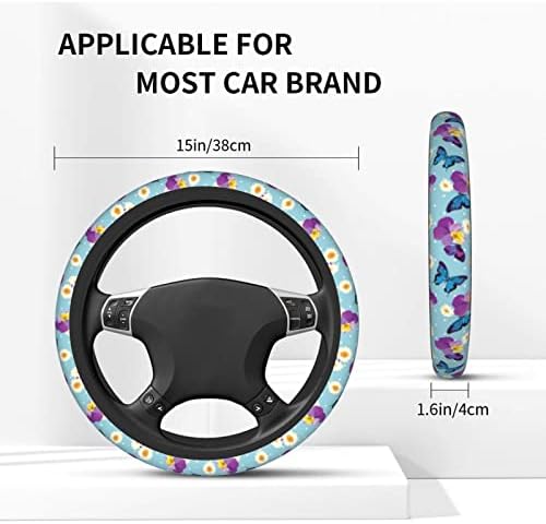 Blue Butterfly Steering Wheel Cover - Image 2
