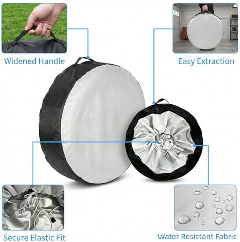 Spare Tire Cover with Handle, 420D Oxford Cloth Tire Storage Bag, Wheel - Image 4