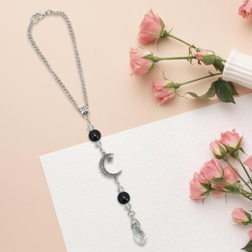 Black Obsidian Hanging Car Charm Stone Auto Rear View Mirror Ornament Dangling - Image 7