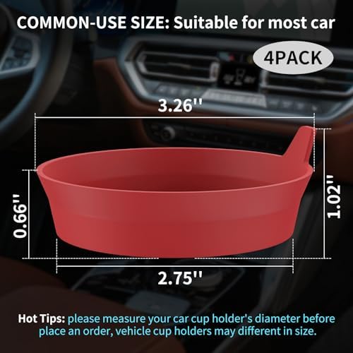 ME.FAN Car Cup Coasters Silicone Car Coasters/Automotive Cup Mats - Image 2