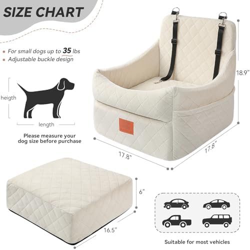 GL GLENSLAVE Dog Car Seat for Small/Medium Dogs, Dog Booster Car Seats - Image 3