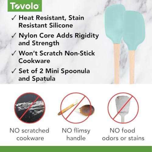 Tovolo Mini Spoon Spatula Wooden Handle Set - Image 3