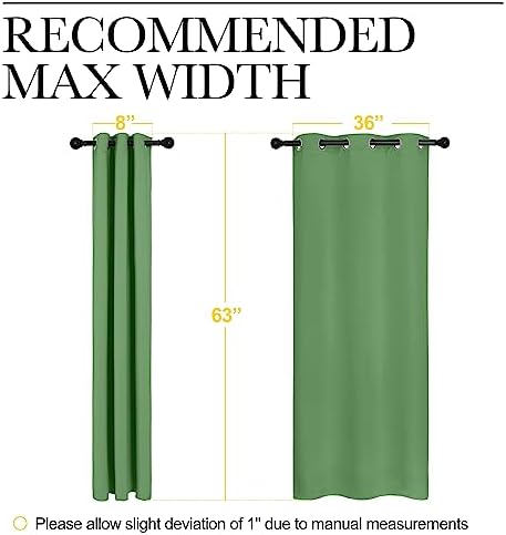 NICETOWN Room Darkening Curtains, 42 x 63-inch, Forest Green - Image 7
