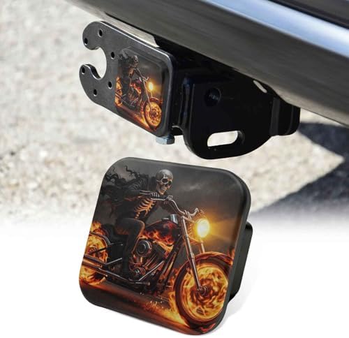 Skull Motorcycle Flames Tow Hitch Covers Heavy Duty Rubber Trailer Hitch Cover by Unknown