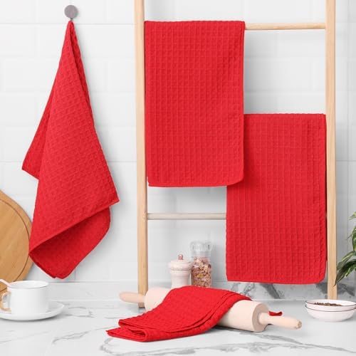 Homaxy Microfiber Waffle Weave Kitchen Towels, 6 Pack - Image 5