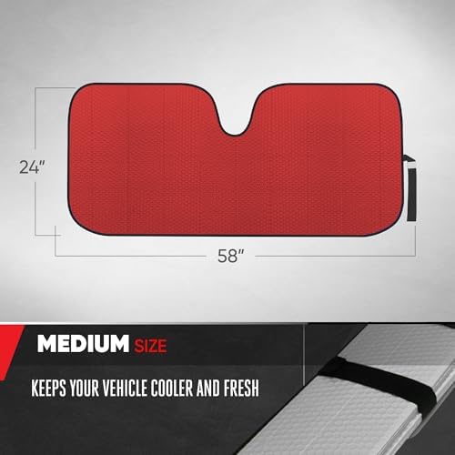 Motor Trend Accordion Red Car Windshield Sun Shade - Image 3