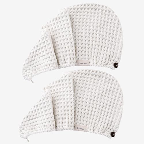 Luxury Organic Japanese Cotton Hair Drying Waffle Towel Wrap by KOSMU