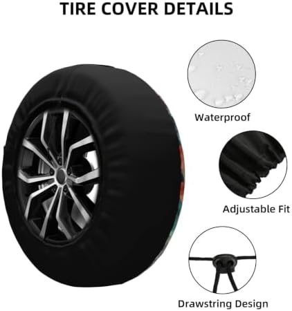 Black Cat Spare Tire Cover Waterproof Wheel Cover 17 Inch Universal Fit - Image 5