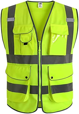 JKSafety Safety Vest for Men Women Reflective Hi Vis JK150 Yellow 4XL by JKSafety